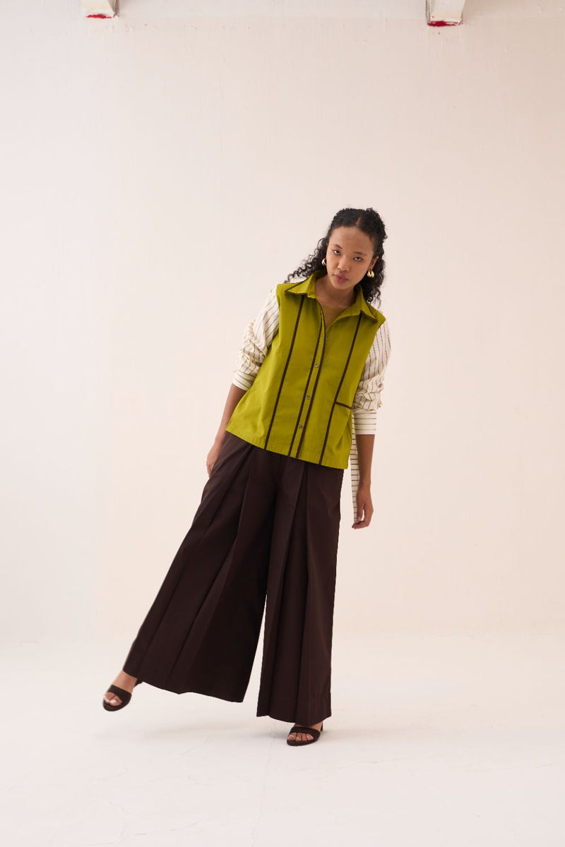 Stripe Sleeve Shirt poplin by THREE for women in Singapore