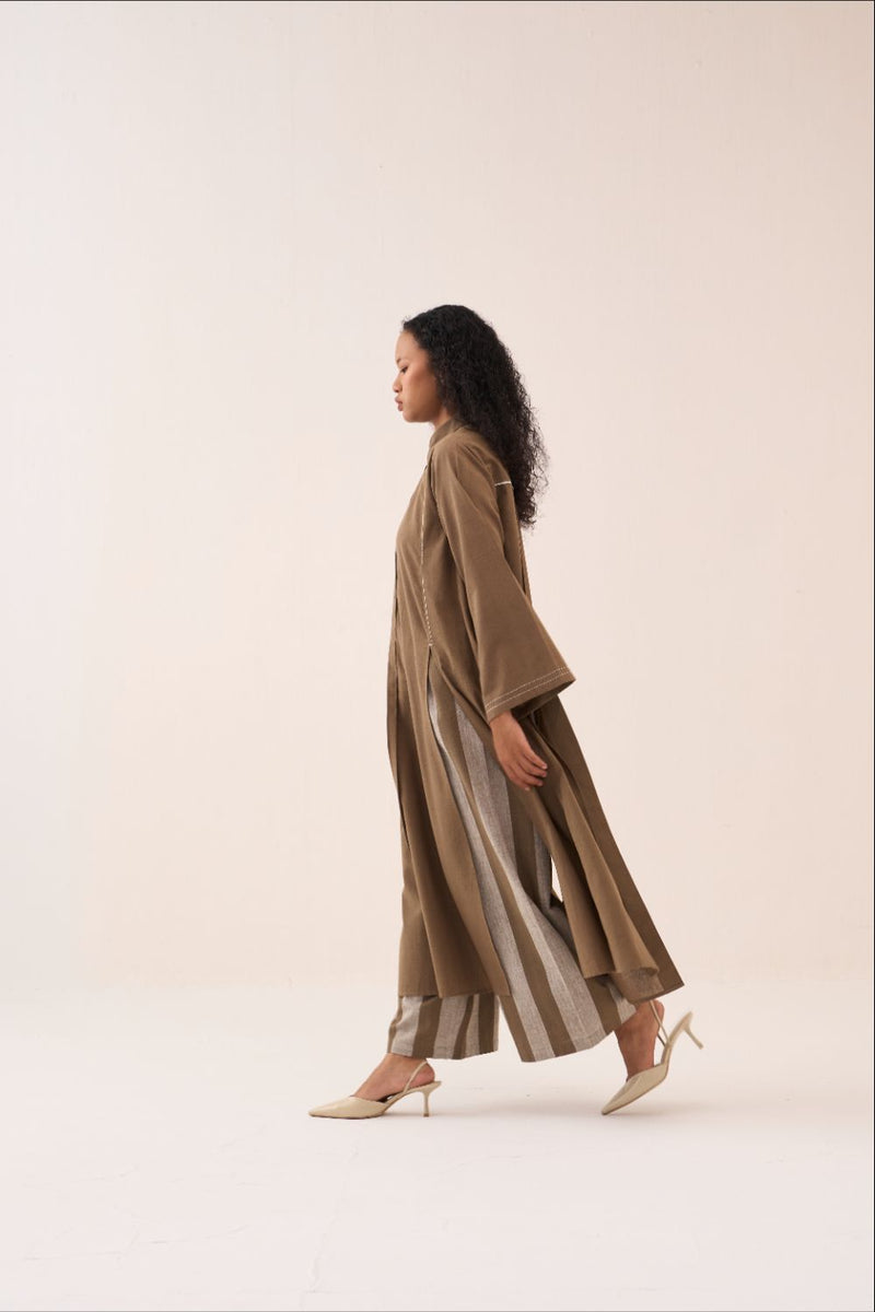 Wide Sleeve Panel Slit Shirt cotton by THREE for women in Singapore