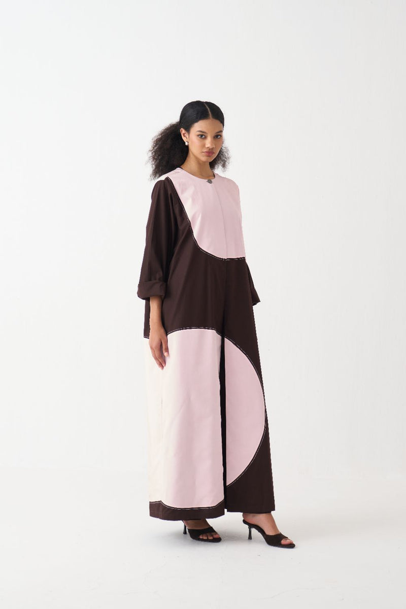 Moon Jacket Co-Ord (Set Of 3) poplin by THREE in brown color for women in Singapore