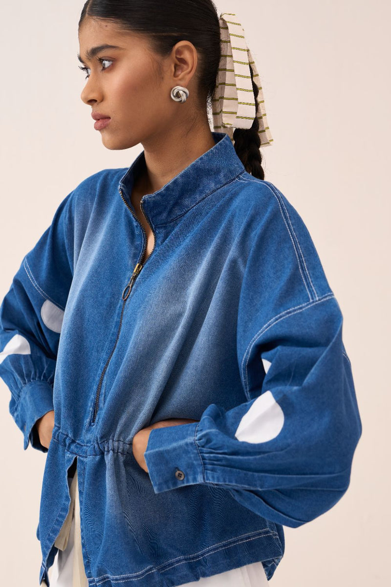 Drawstring Top - Blue by THREE in blue color for women in Singapore