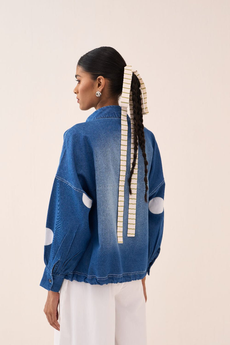 Drawstring Top - Blue by THREE in blue color for women in Singapore