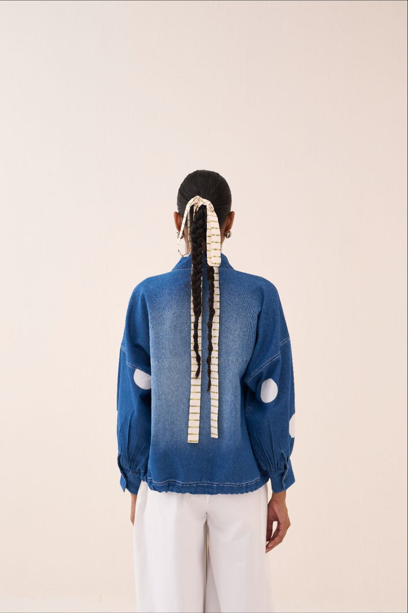 Drawstring Top - Blue by THREE in blue color for women in Singapore