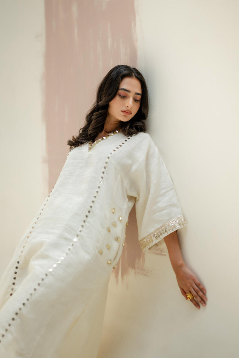 Aaram Choga Kurta with Pants-White