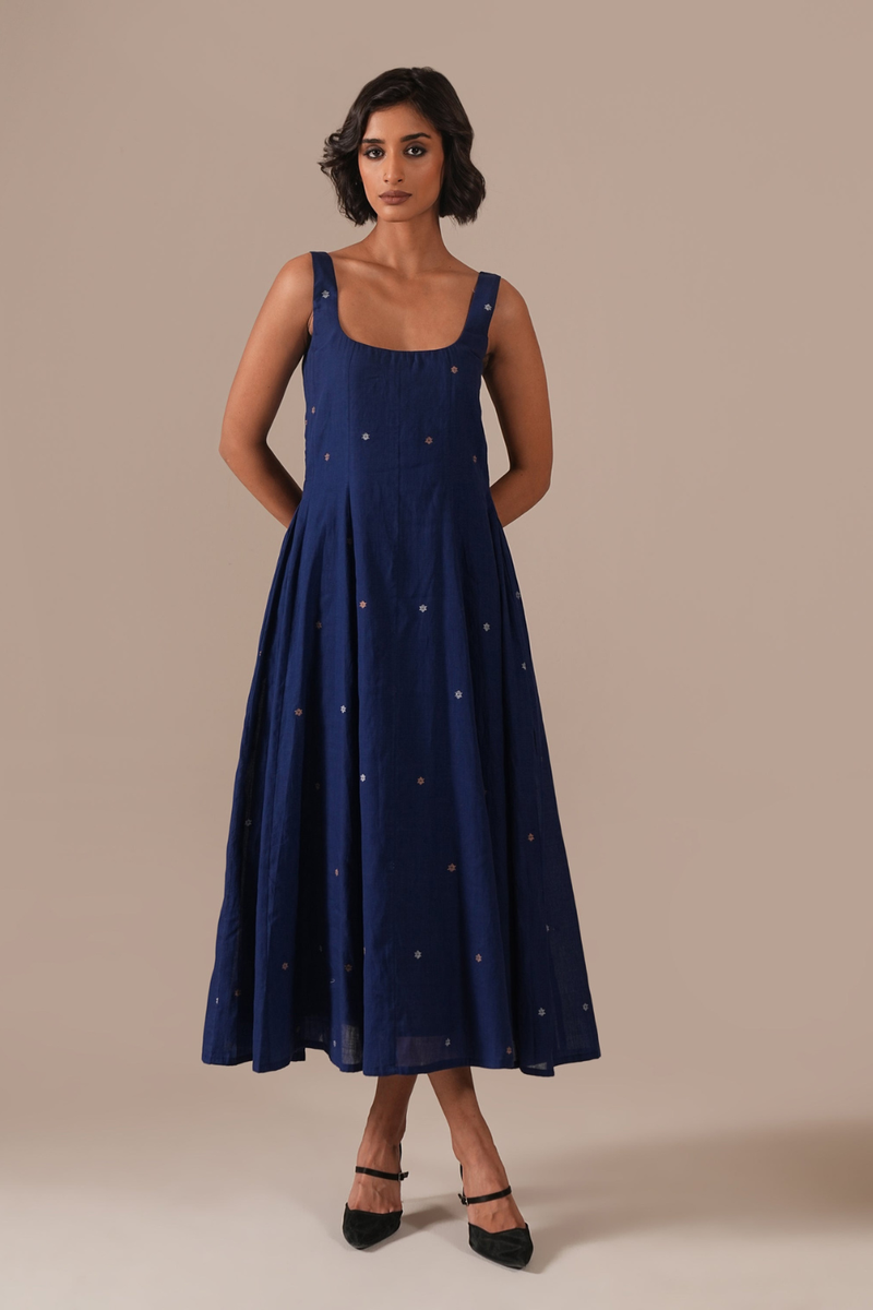 STARRY MIST DRESS 100% cotton Buy STARRY MIST DRESS from C&W | Dresses for Women by Indigo Dreams in blue color for women in Singapore