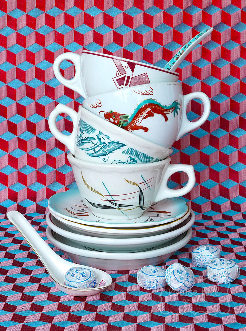 Still Life in Jade & Ruby Red