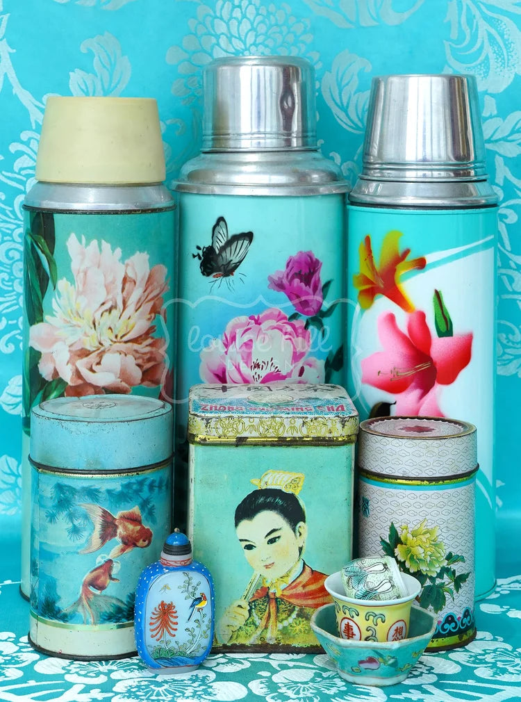 Still Life in Turquoise & A Pop of Pink