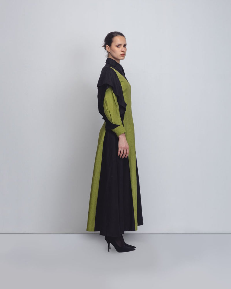 Strella Colourblocked Dress - Parrot Green + Black Buy Strella Colourblocked Dress - Parrot Green + Black from C&W | Dresses for Women by Leh Studios in green color for women in Singapore