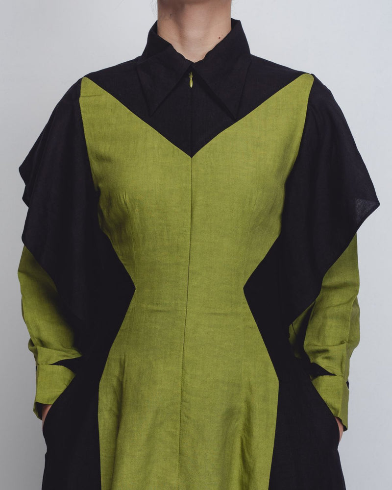Strella Colourblocked Dress - Parrot Green + Black Buy Strella Colourblocked Dress - Parrot Green + Black from C&W | Dresses for Women by Leh Studios in green color for women in Singapore