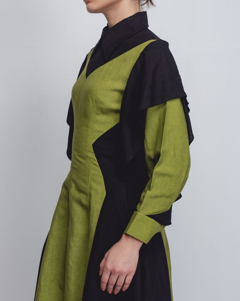 Strella Colourblocked Dress - Parrot Green + Black Buy Strella Colourblocked Dress - Parrot Green + Black from C&W | Dresses for Women by Leh Studios in green color for women in Singapore