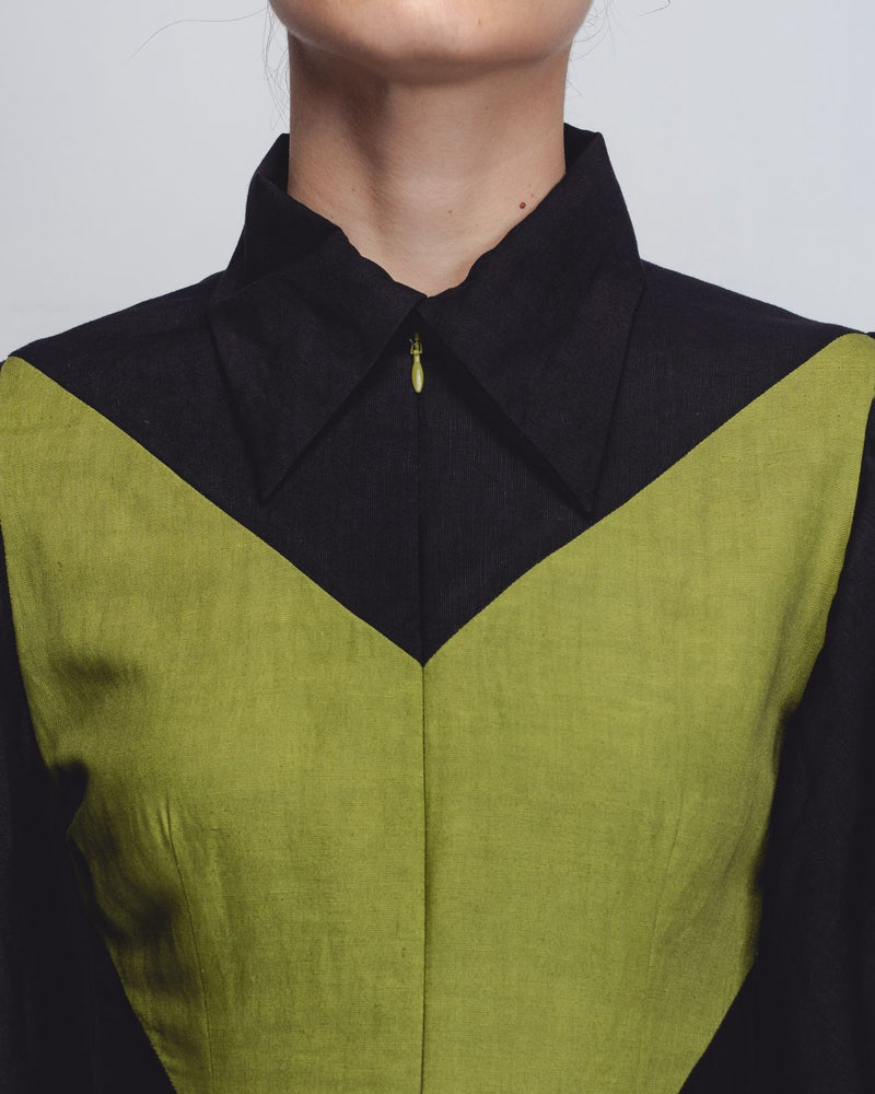 Strella Colourblocked Dress - Parrot Green + Black Buy Strella Colourblocked Dress - Parrot Green + Black from C&W | Dresses for Women by Leh Studios in green color for women in Singapore