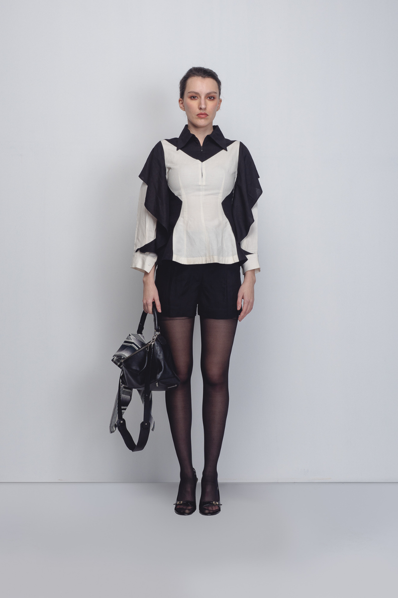 Strella Colourblocked Top - Black + White Buy Strella Colourblocked Top - Black + White from C&W | Tops And Shirts for Women by Leh Studios in black color for women in Singapore
