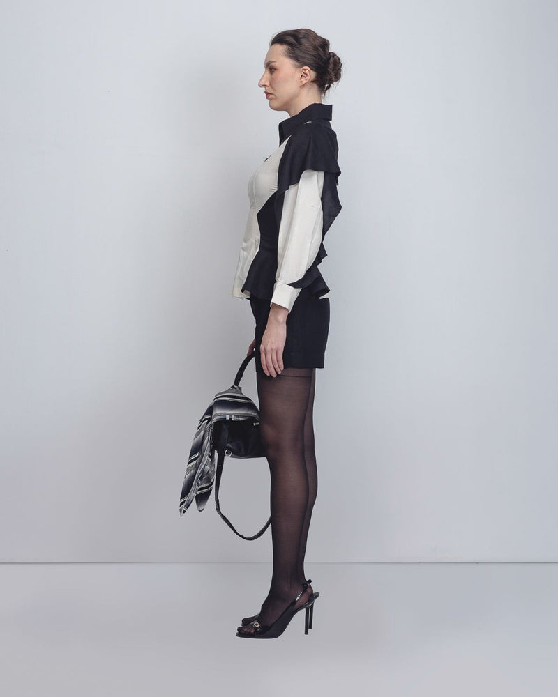 Strella Colourblocked Top - Black + White Buy Strella Colourblocked Top - Black + White from C&W | Tops And Shirts for Women by Leh Studios in black color for women in Singapore