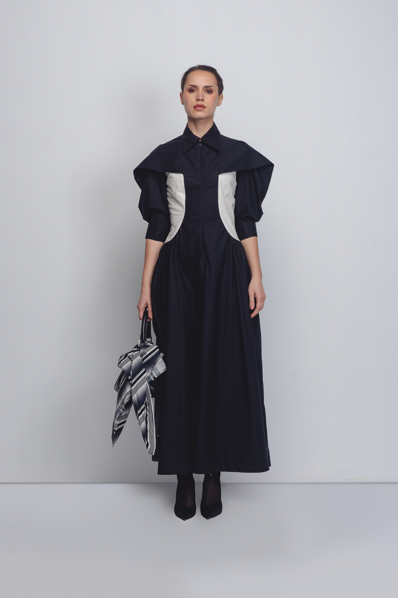 Sue Dress - Black + White cotton Buy Sue Dress - Black + White from C&W | Dresses for Women by Leh Studios in black color for women in Singapore