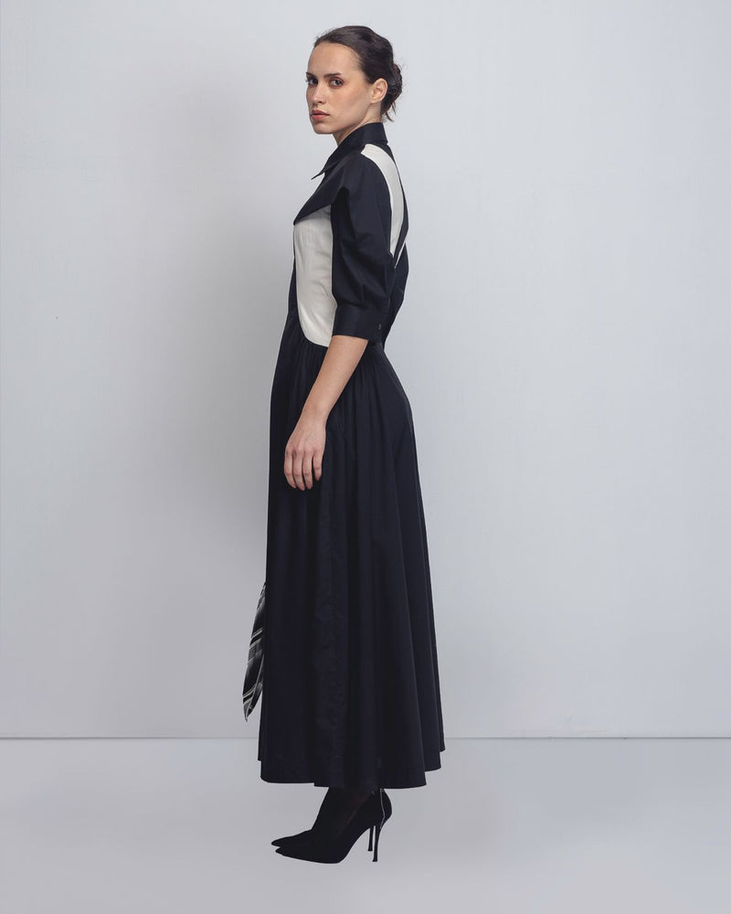 Sue Dress - Black + White cotton Buy Sue Dress - Black + White from C&W | Dresses for Women by Leh Studios in black color for women in Singapore