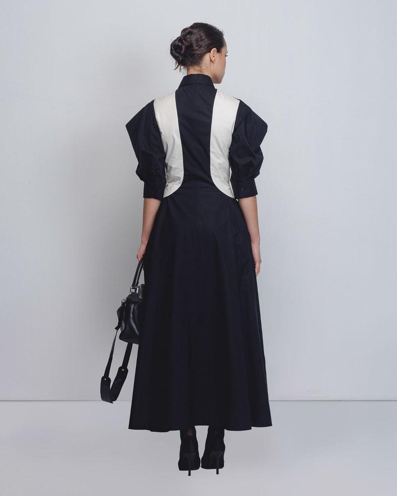 Sue Dress - Black + White cotton Buy Sue Dress - Black + White from C&W | Dresses for Women by Leh Studios in black color for women in Singapore