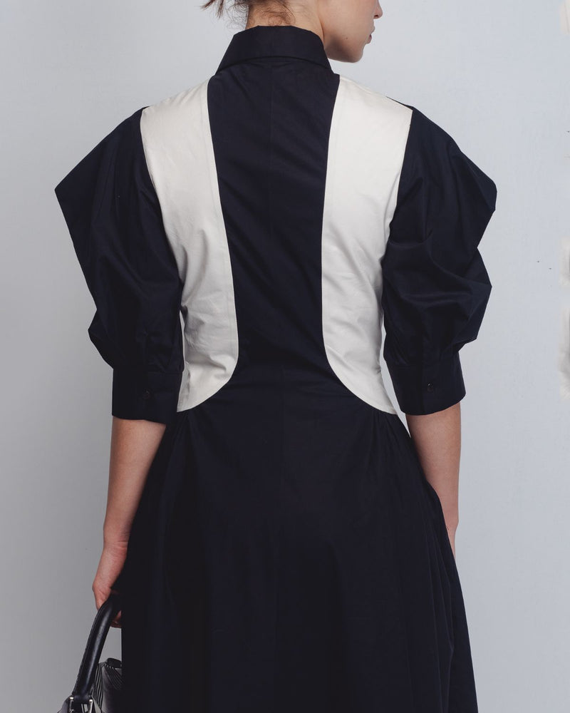 Sue Dress - Black + White cotton Buy Sue Dress - Black + White from C&W | Dresses for Women by Leh Studios in black color for women in Singapore