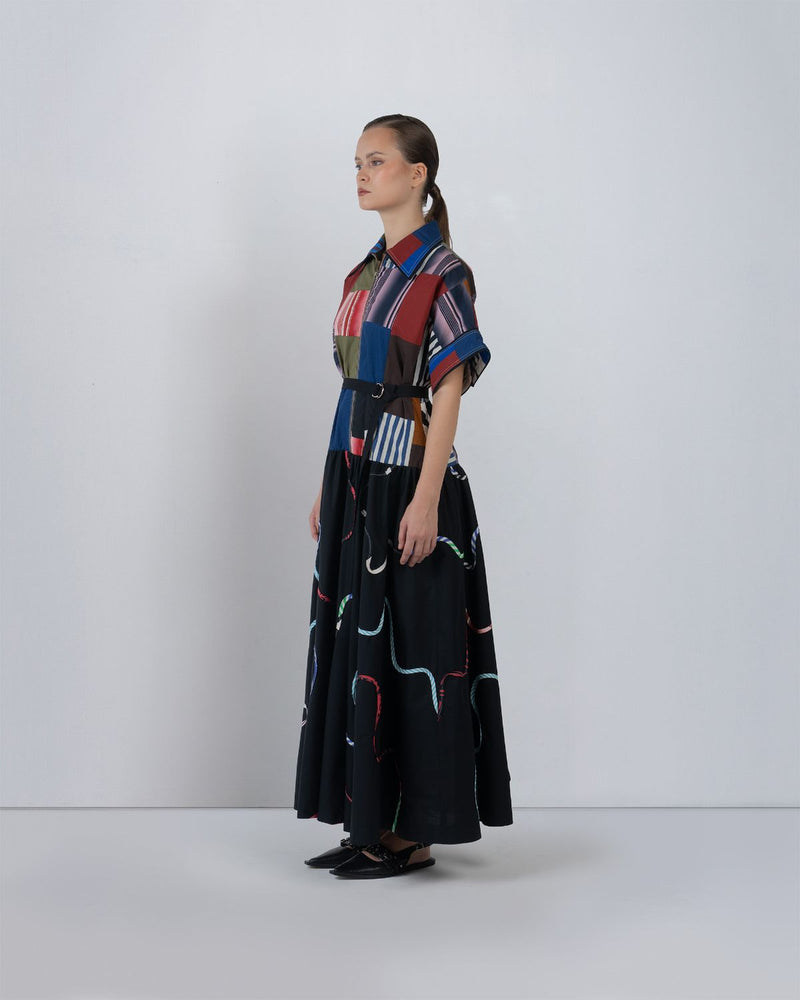 SUGO DRESS - Multicolour + Black dress by Leh Studios in multicolour for women in Singapore