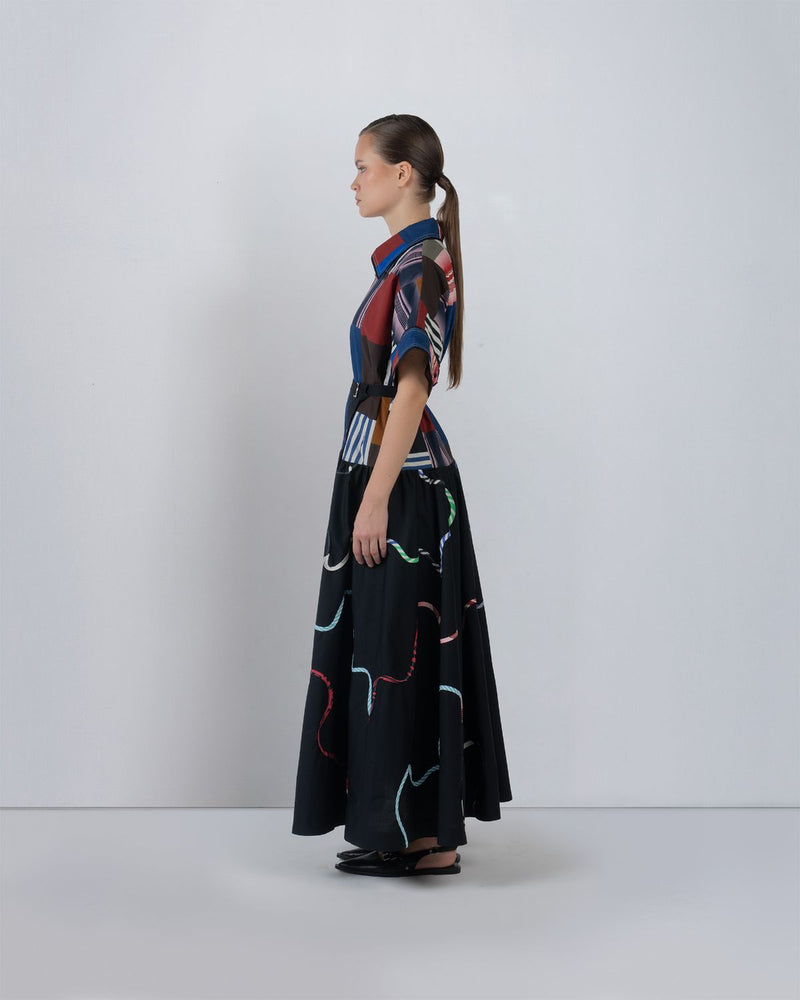 SUGO DRESS - Multicolour + Black dress by Leh Studios in multicolour for women in Singapore