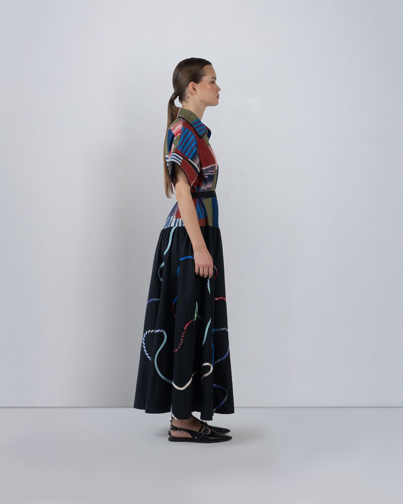 SUGO DRESS - Multicolour + Black dress by Leh Studios in multicolour for women in Singapore
