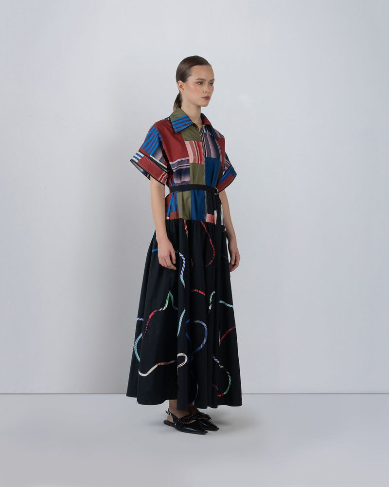SUGO DRESS - Multicolour + Black dress by Leh Studios in multicolour for women in Singapore