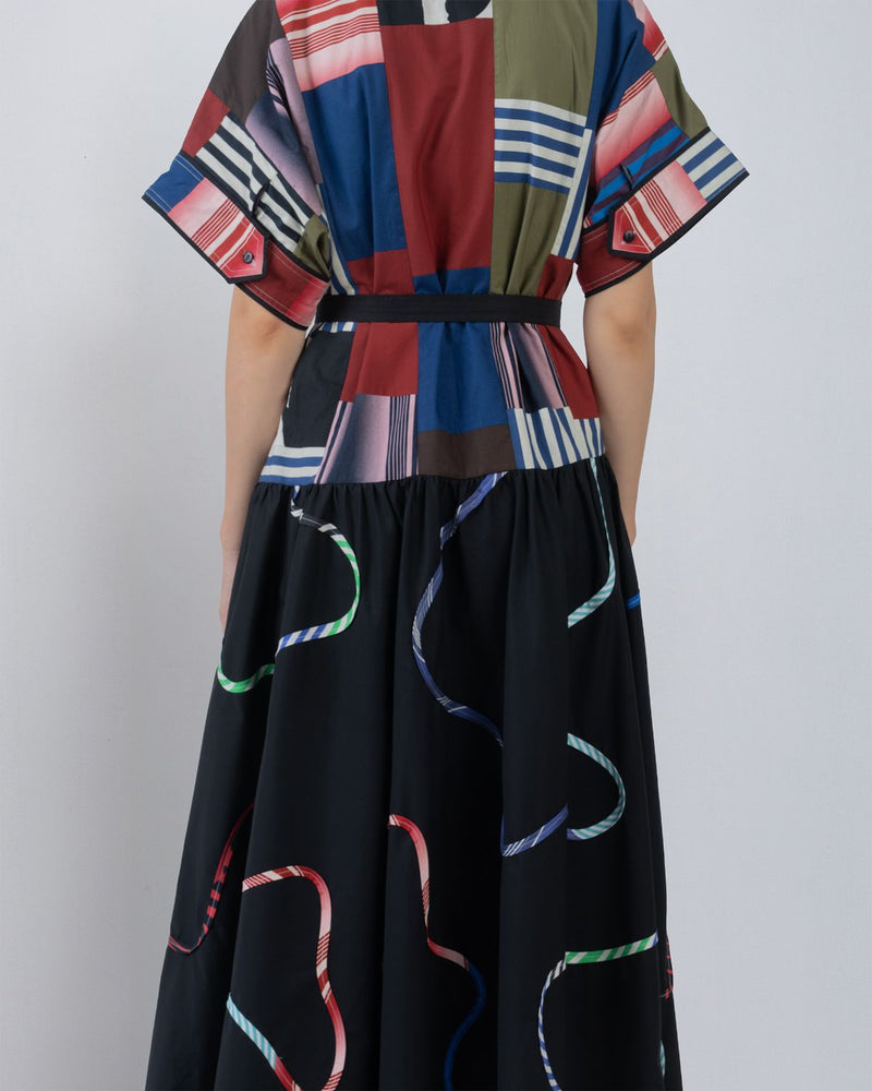 SUGO DRESS - Multicolour + Black dress by Leh Studios in multicolour for women in Singapore