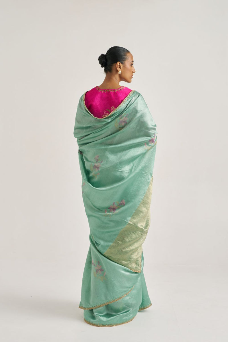 Ganga Sari silk by Suparna Som in green color for women in Singapore