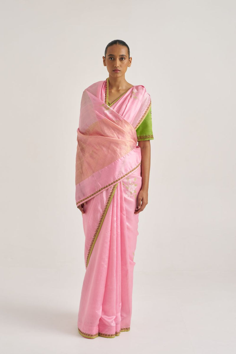 Eesha Sari silk by Suparna Som in pink color for women in Singapore