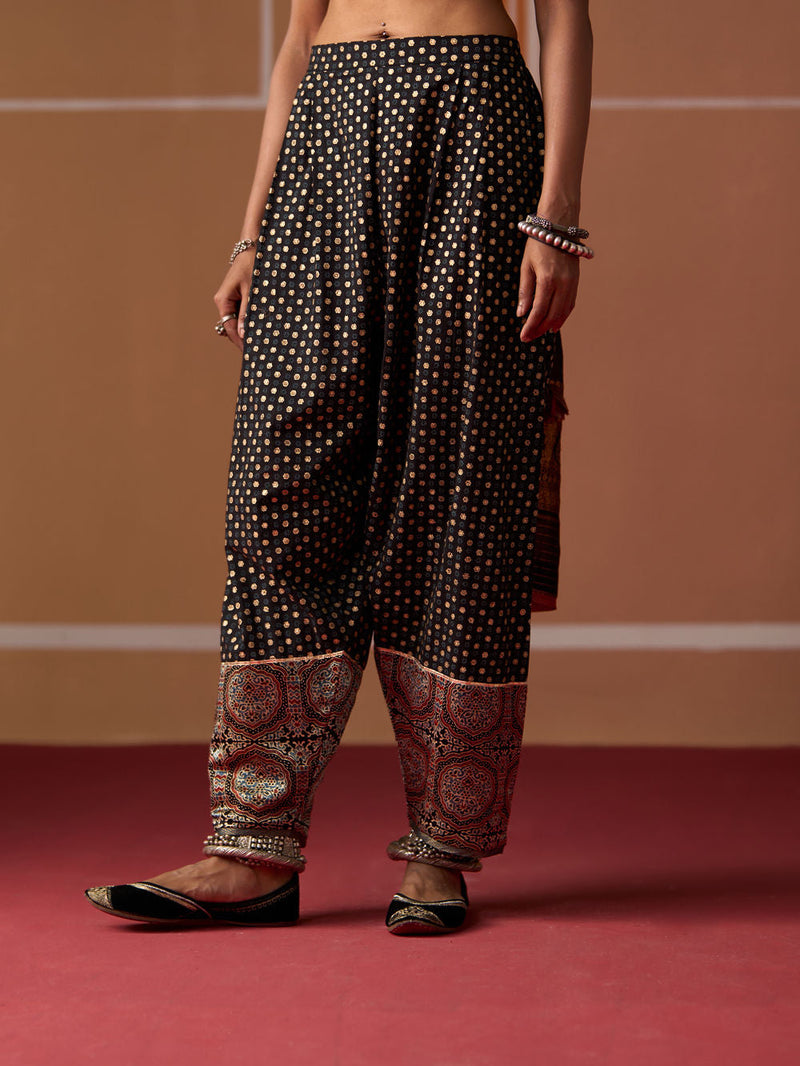 Gargi Salwar cotton pyjama/salwar by SWATTI KAPOOR in black for women in Singapore