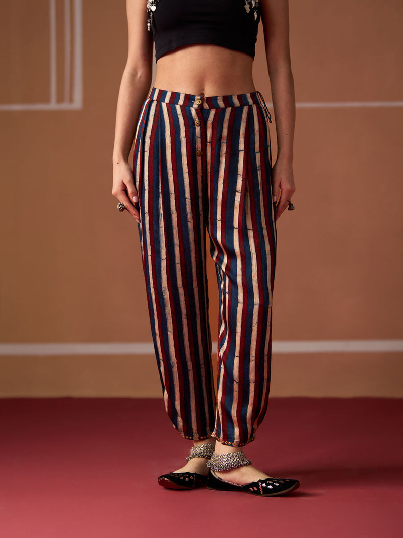 Nazar Pant satin pyjama/salwar by SWATTI KAPOOR in multi-color for women in Singapore