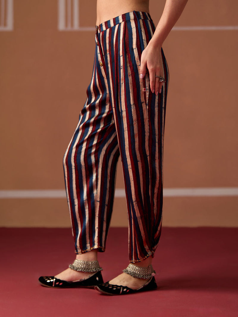 Nazar Pant satin pyjama/salwar by SWATTI KAPOOR in multi-color for women in Singapore
