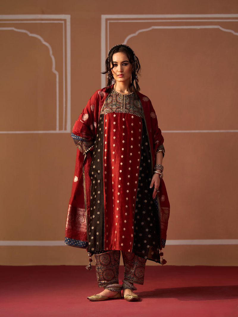 Aditi Kurta chanderi indo-western by SWATTI KAPOOR in multi-color for women in Singapore