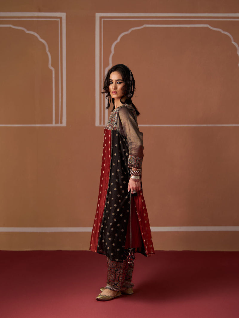 Aditi Kurta chanderi indo-western by SWATTI KAPOOR in multi-color for women in Singapore