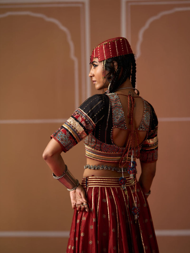 Kriti Blouse chanderi blouse by SWATTI KAPOOR in multi-color for women in Singapore