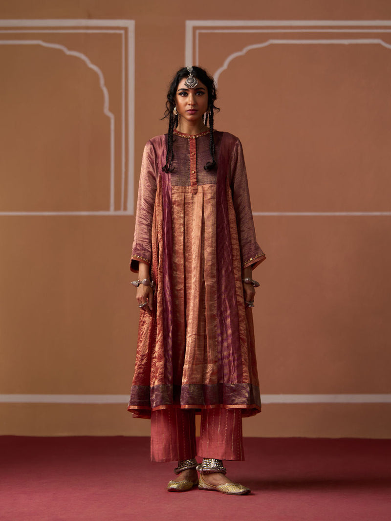 Rasha Kurta chanderi kurta/kurta set by SWATTI KAPOOR in multi-color for women in Singapore
