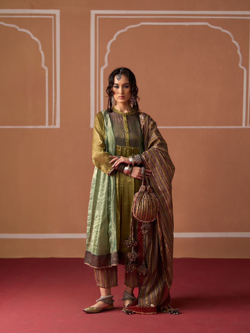 Advik Kurta chanderi kurta/kurta set by SWATTI KAPOOR in multi-color for women in Singapore