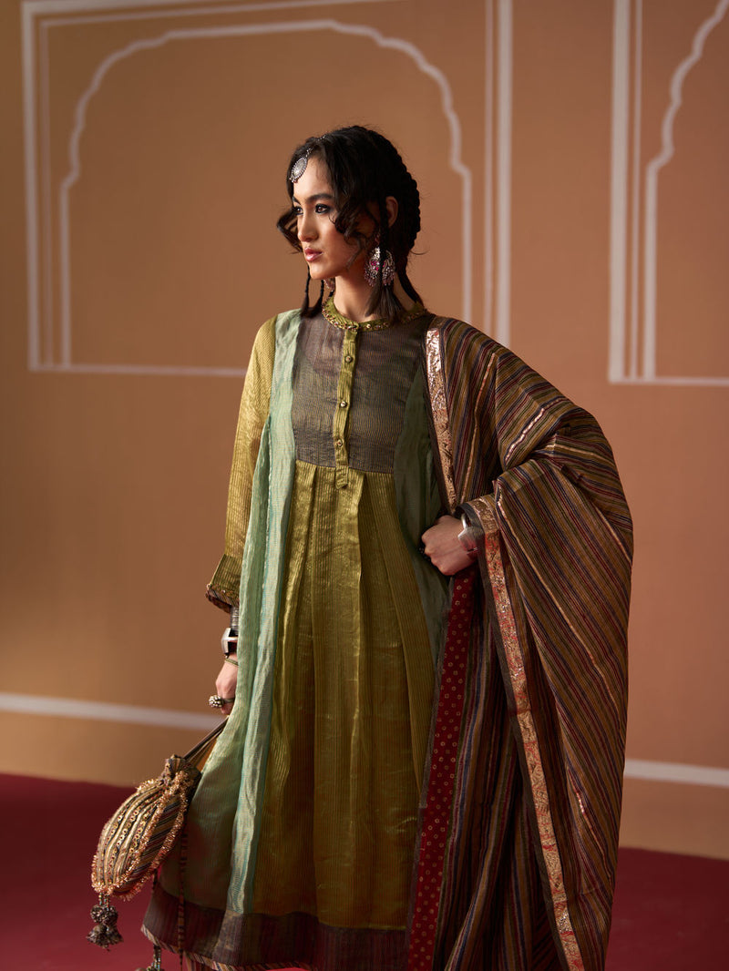 Advik Kurta chanderi kurta/kurta set by SWATTI KAPOOR in multi-color for women in Singapore