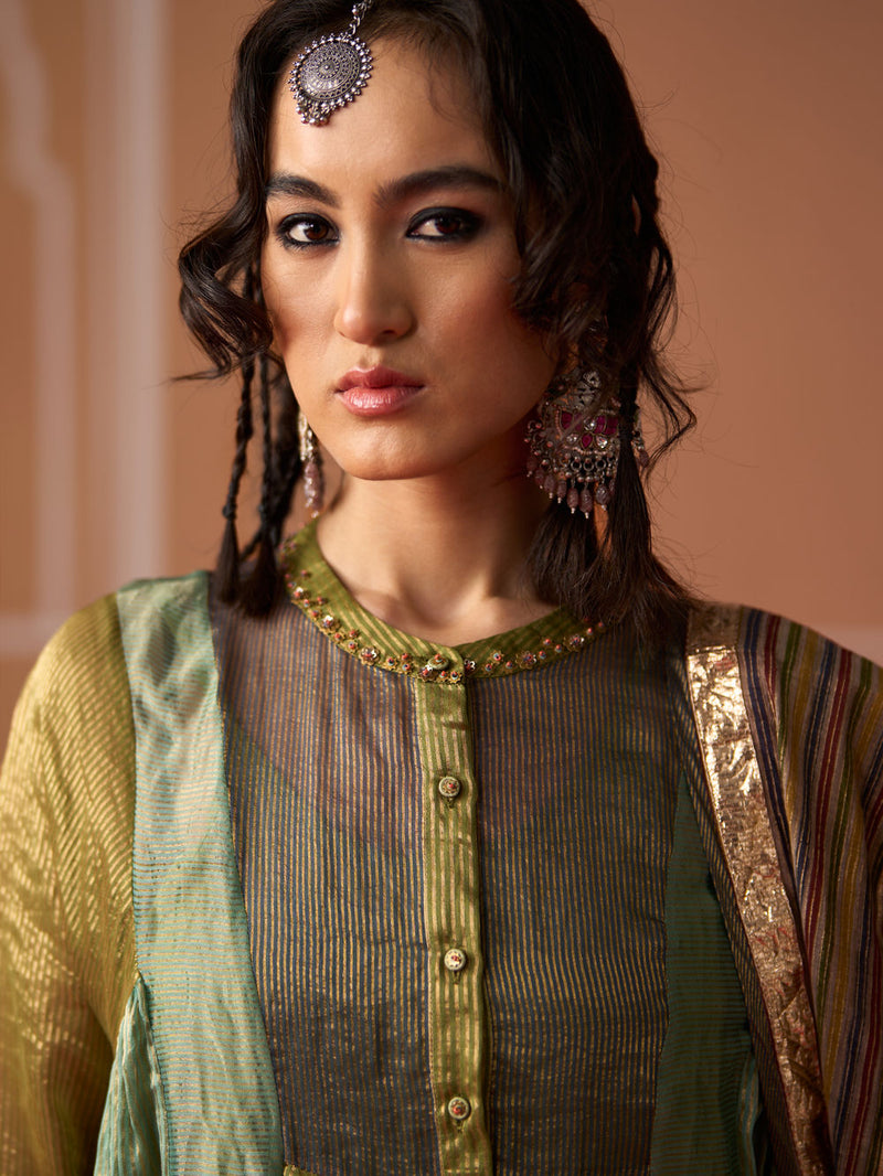 Advik Kurta chanderi kurta/kurta set by SWATTI KAPOOR in multi-color for women in Singapore