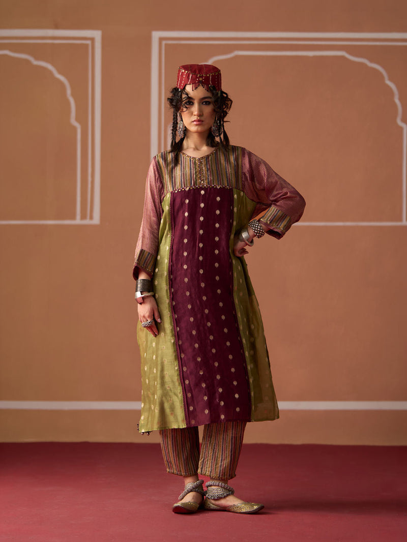 Raina Kurta chanderi indo-western by SWATTI KAPOOR in multi-color for women in Singapore