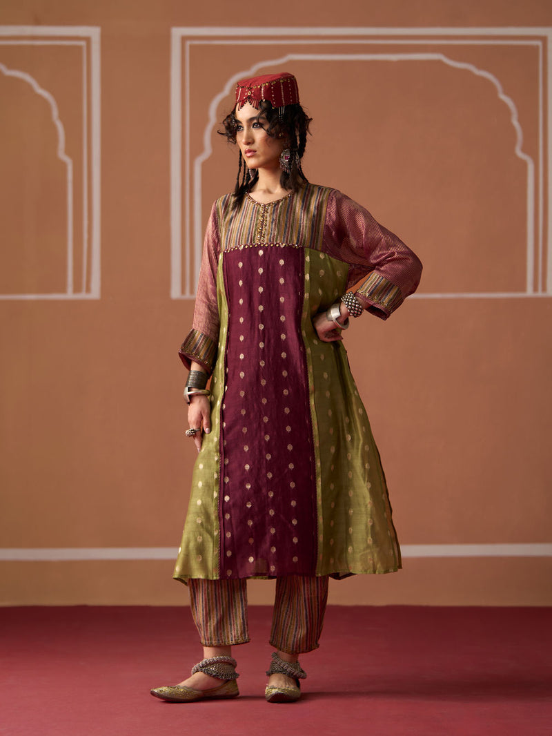 Raina Kurta chanderi indo-western by SWATTI KAPOOR in multi-color for women in Singapore