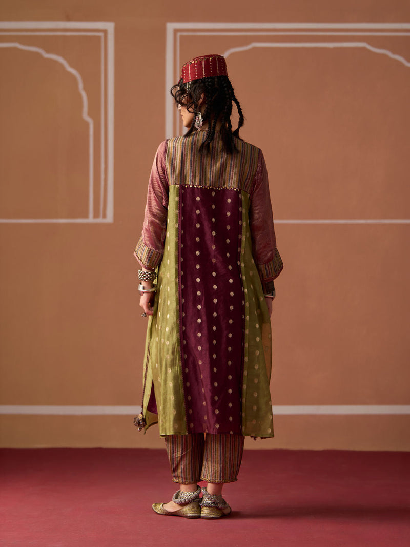 Raina Kurta chanderi indo-western by SWATTI KAPOOR in multi-color for women in Singapore