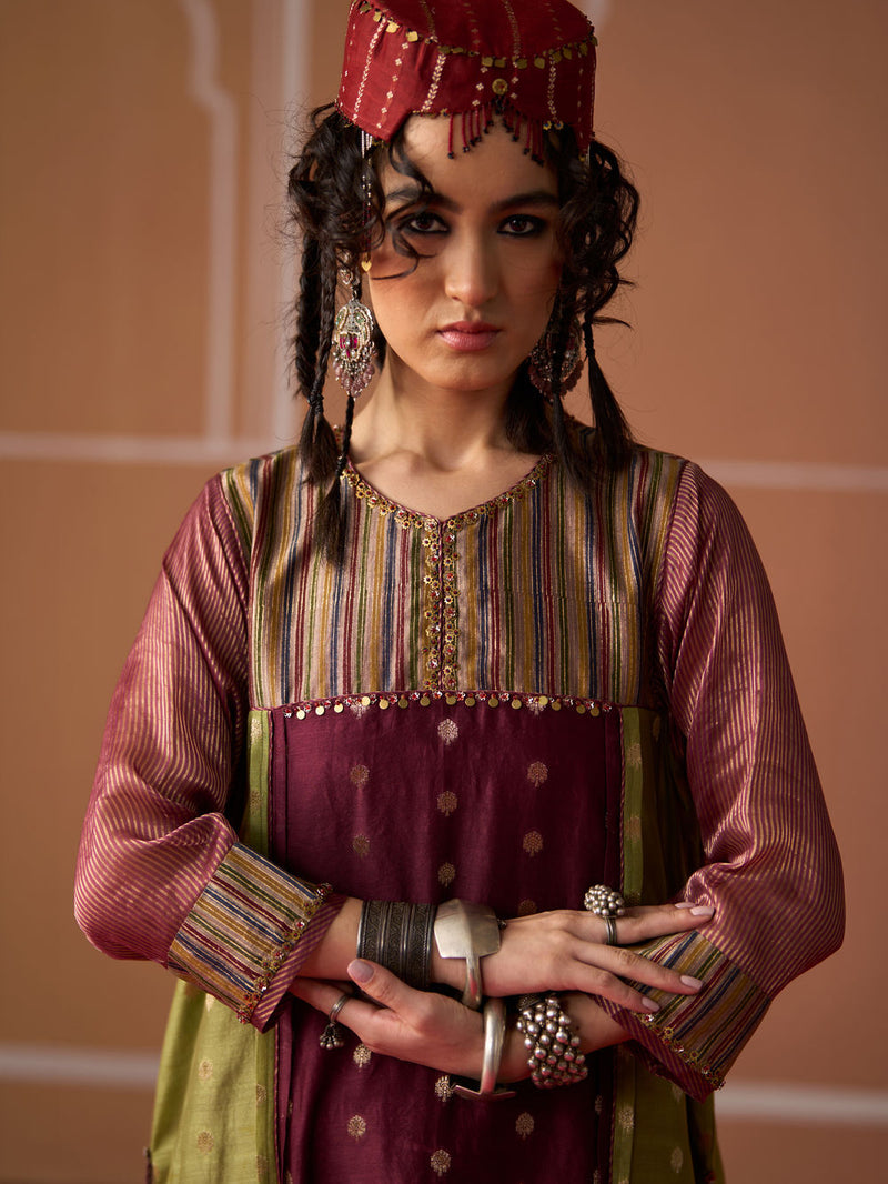 Raina Kurta chanderi indo-western by SWATTI KAPOOR in multi-color for women in Singapore