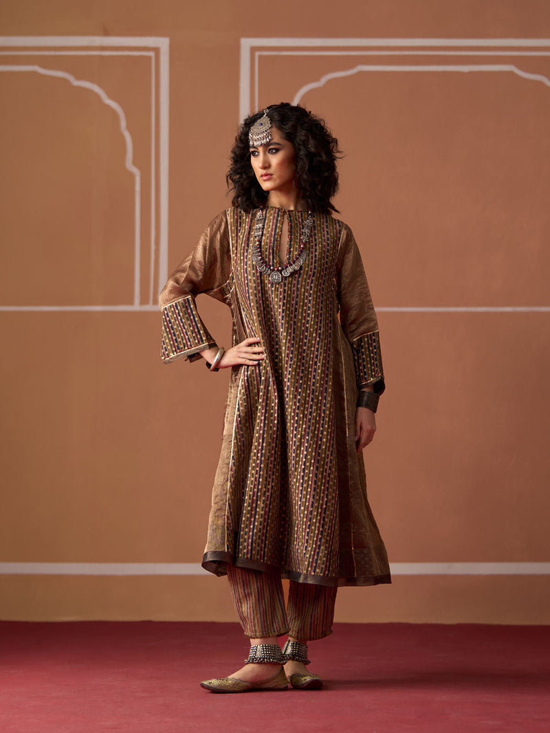 Kamya Kurta chanderi kurta/kurta set by SWATTI KAPOOR in multi-color for women in Singapore