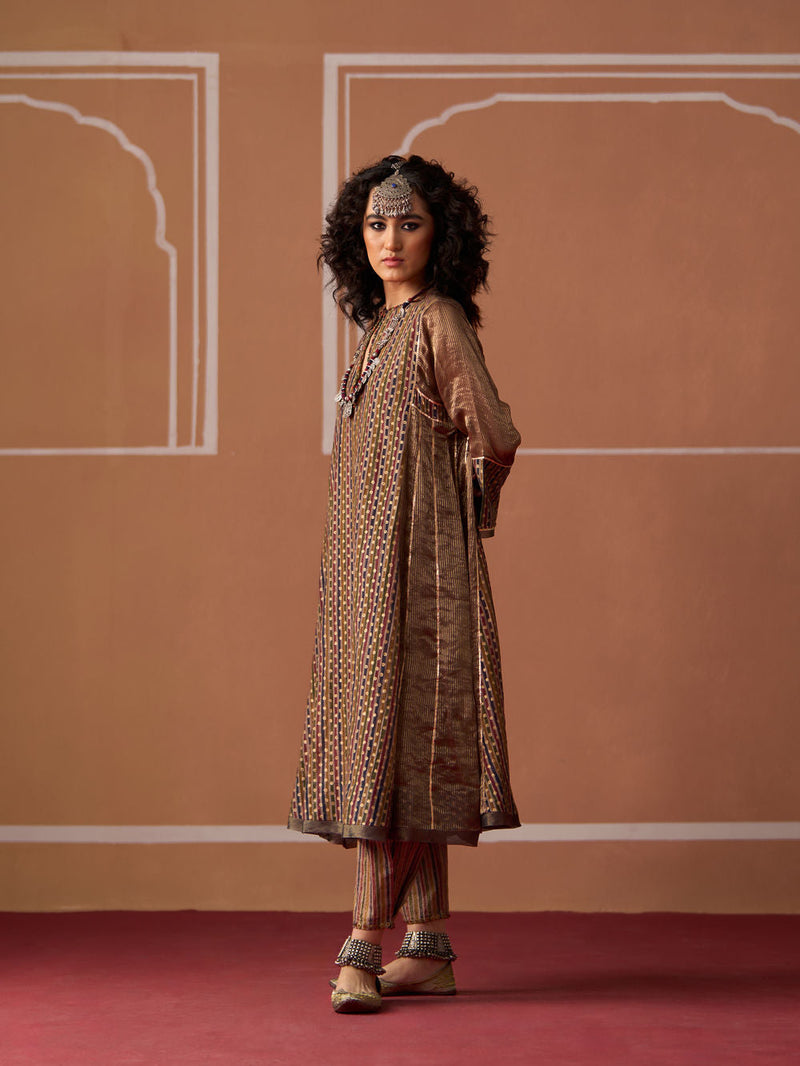Kamya Kurta chanderi kurta/kurta set by SWATTI KAPOOR in multi-color for women in Singapore