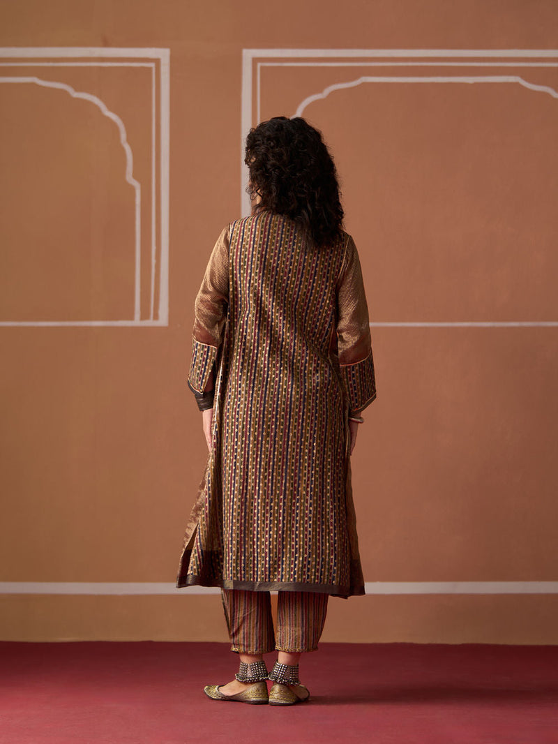 Kamya Kurta chanderi kurta/kurta set by SWATTI KAPOOR in multi-color for women in Singapore