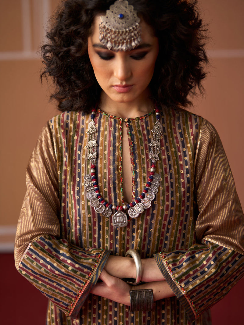 Kamya Kurta chanderi kurta/kurta set by SWATTI KAPOOR in multi-color for women in Singapore