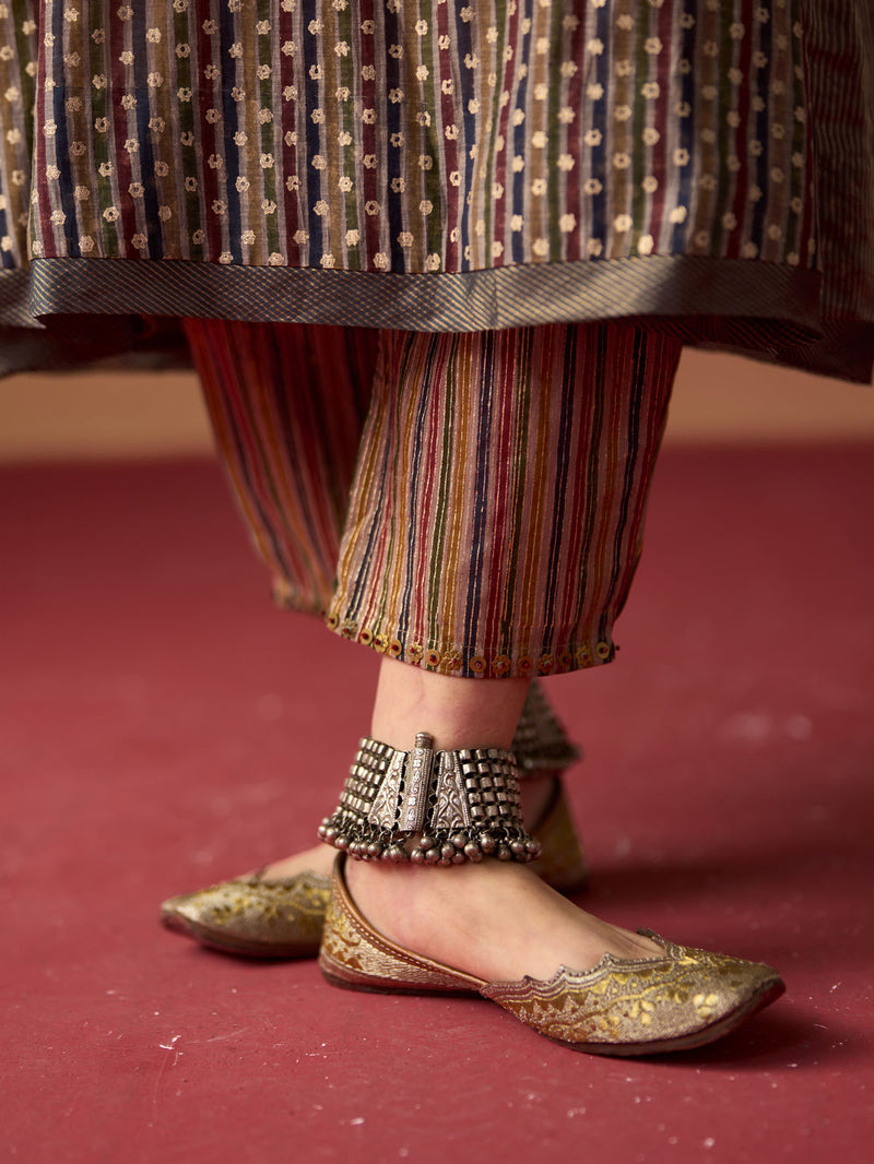Hameeda Pant cotton pyjama/salwar by SWATTI KAPOOR in multi-color stripe for women in Singapore