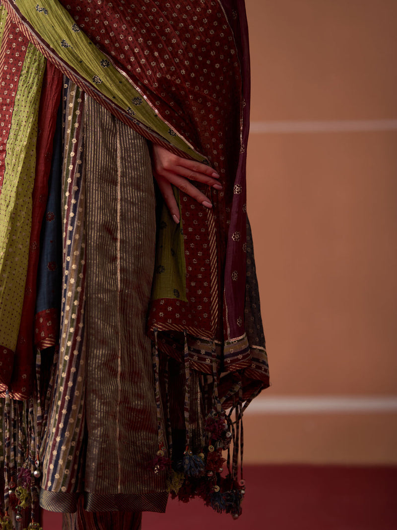 Samar Dupatta chanderi dupatta by SWATTI KAPOOR in multi-color for women in Singapore