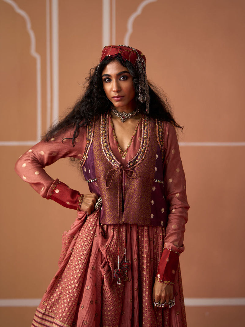 Iman Gilet chanderi indo-western by SWATTI KAPOOR in multi-color for women in Singapore