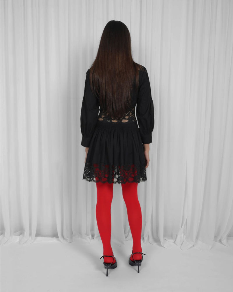 Salem Mini Dress-Black 100% cotton Buy Salem Mini Dress-Black from C&W | Dresses for Women by Leh Studios in black color for women in Singapore