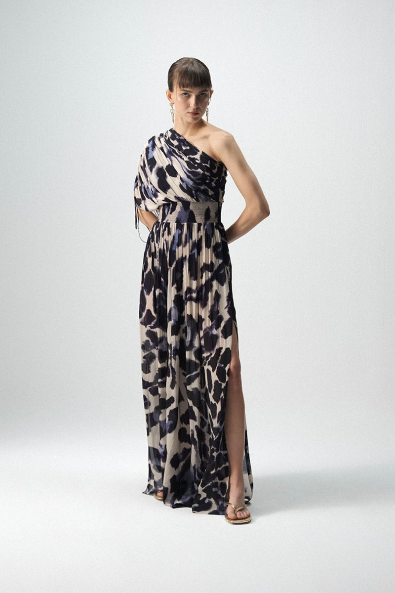 SAMBURU ONE SHOULDER DRESS by Yam in blue color for women in Singapore